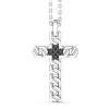 Discount Zancan Silver Necklace With Cross Pendant And Black Stones. Colliers