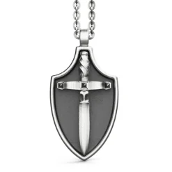 Clearance Zancan Silver Necklace With Shield Pendant. Colliers