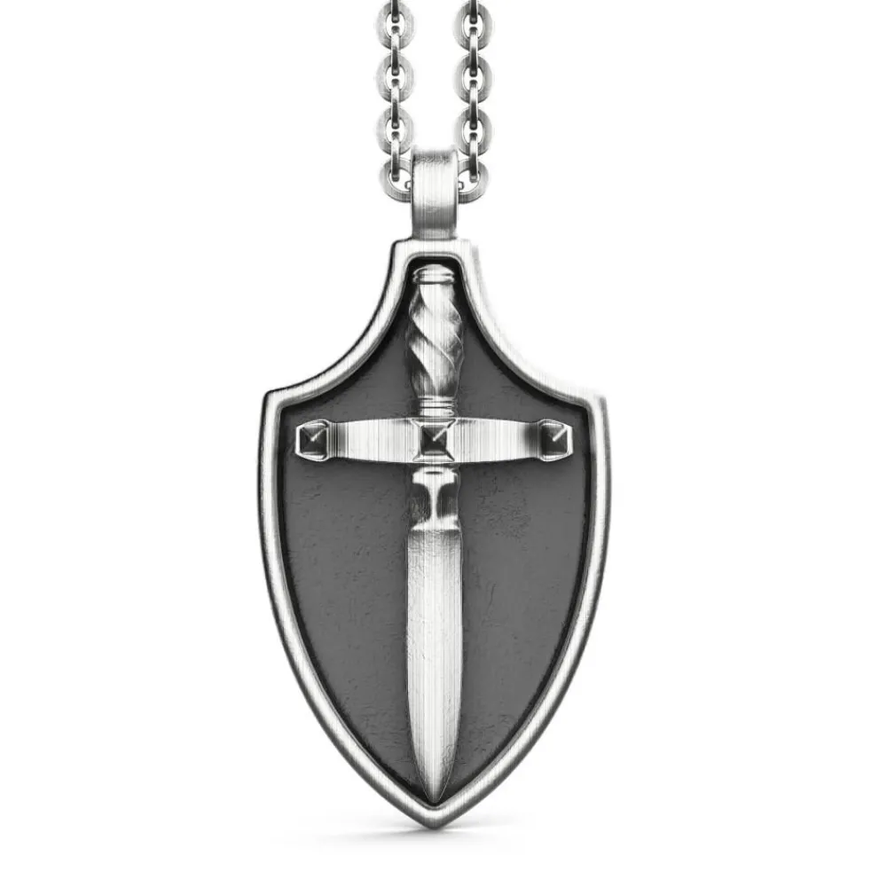 Clearance Zancan Silver Necklace With Shield Pendant. Colliers