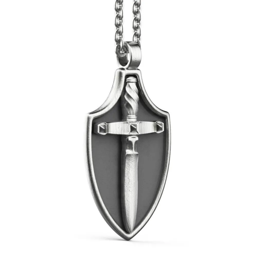 Clearance Zancan Silver Necklace With Shield Pendant. Colliers