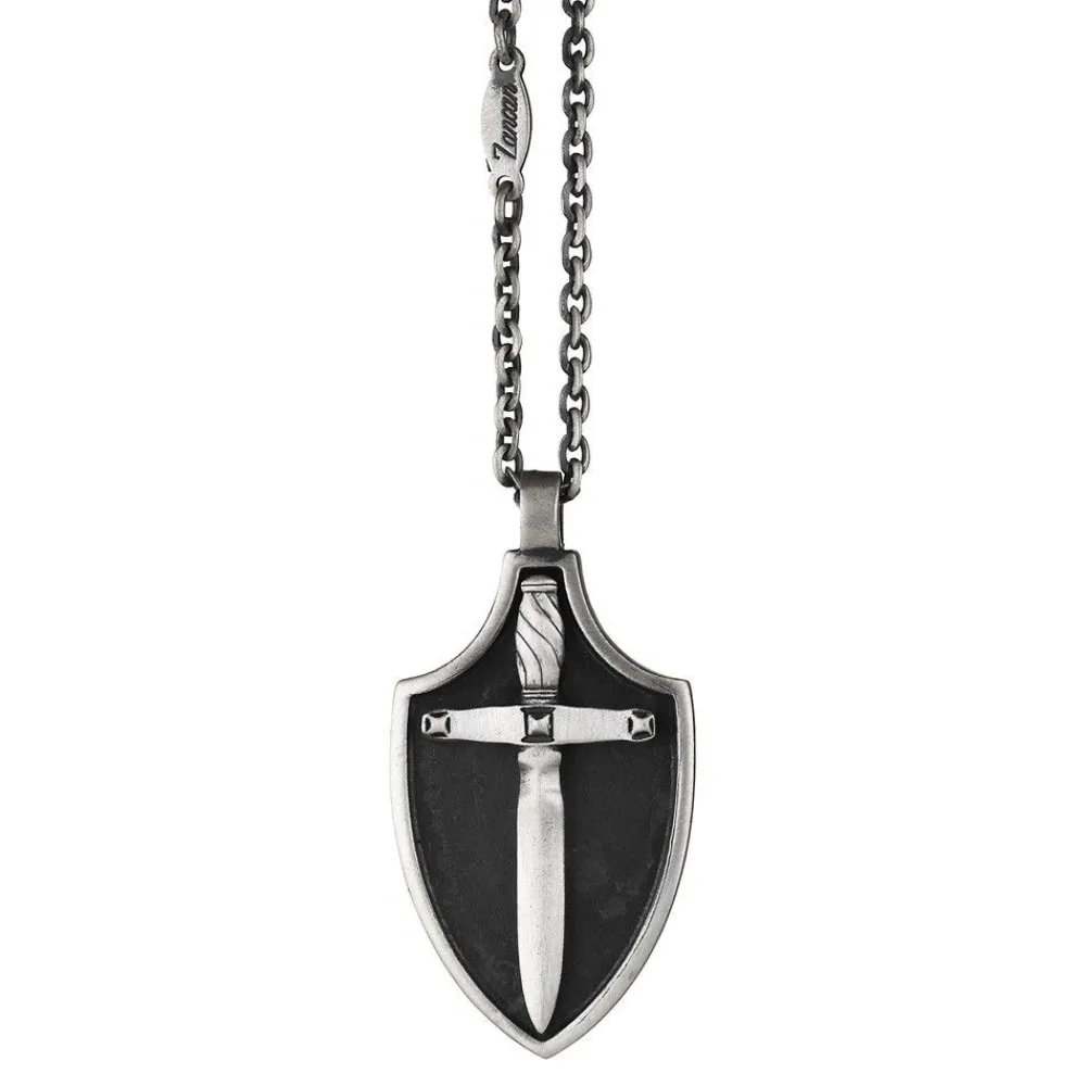 Clearance Zancan Silver Necklace With Shield Pendant. Colliers