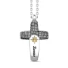 Best Zancan Silver Necklace With Leather Effect Cross Pendant. Colliers