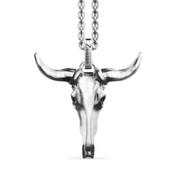 New Zancan Silver Necklace With Buffalo Pendant. Colliers