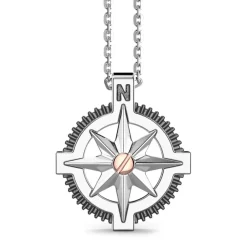 Best Sale Zancan Silver Necklace With Wind Rose And Rose Gold Screw Colliers