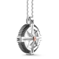 Best Sale Zancan Silver Necklace With Wind Rose And Rose Gold Screw Colliers