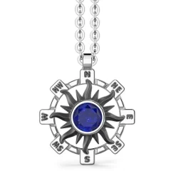 Flash Sale Zancan Silver Necklace With Sun Pendant And Blue Stone. Colliers