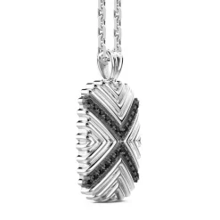 Flash Sale Zancan Silver Necklace With Tag Pendant And Black Stones. Colliers