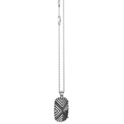 Flash Sale Zancan Silver Necklace With Tag Pendant And Black Stones. Colliers