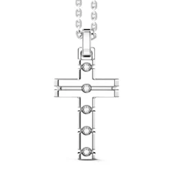 Flash Sale Zancan Silver Necklace With Cross Pendant And White Stones. Colliers