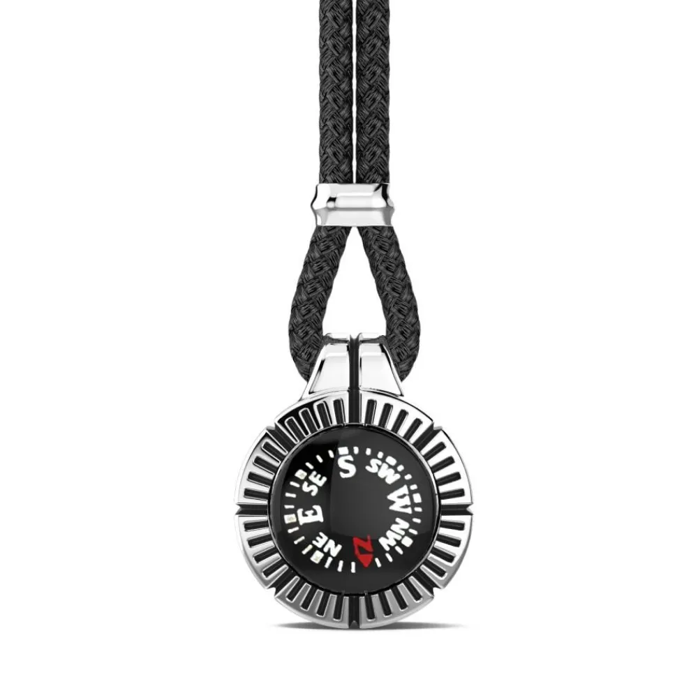 Cheap Zancan Silver Necklace With Black Compass. Colliers