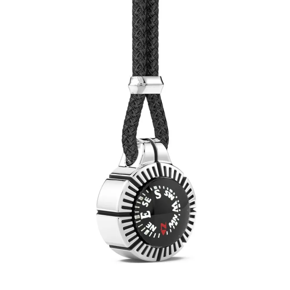 Cheap Zancan Silver Necklace With Black Compass. Colliers