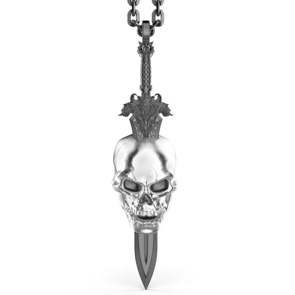 Clearance Zancan Silver Necklace With Skull. Colliers
