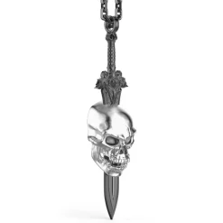 Clearance Zancan Silver Necklace With Skull. Colliers