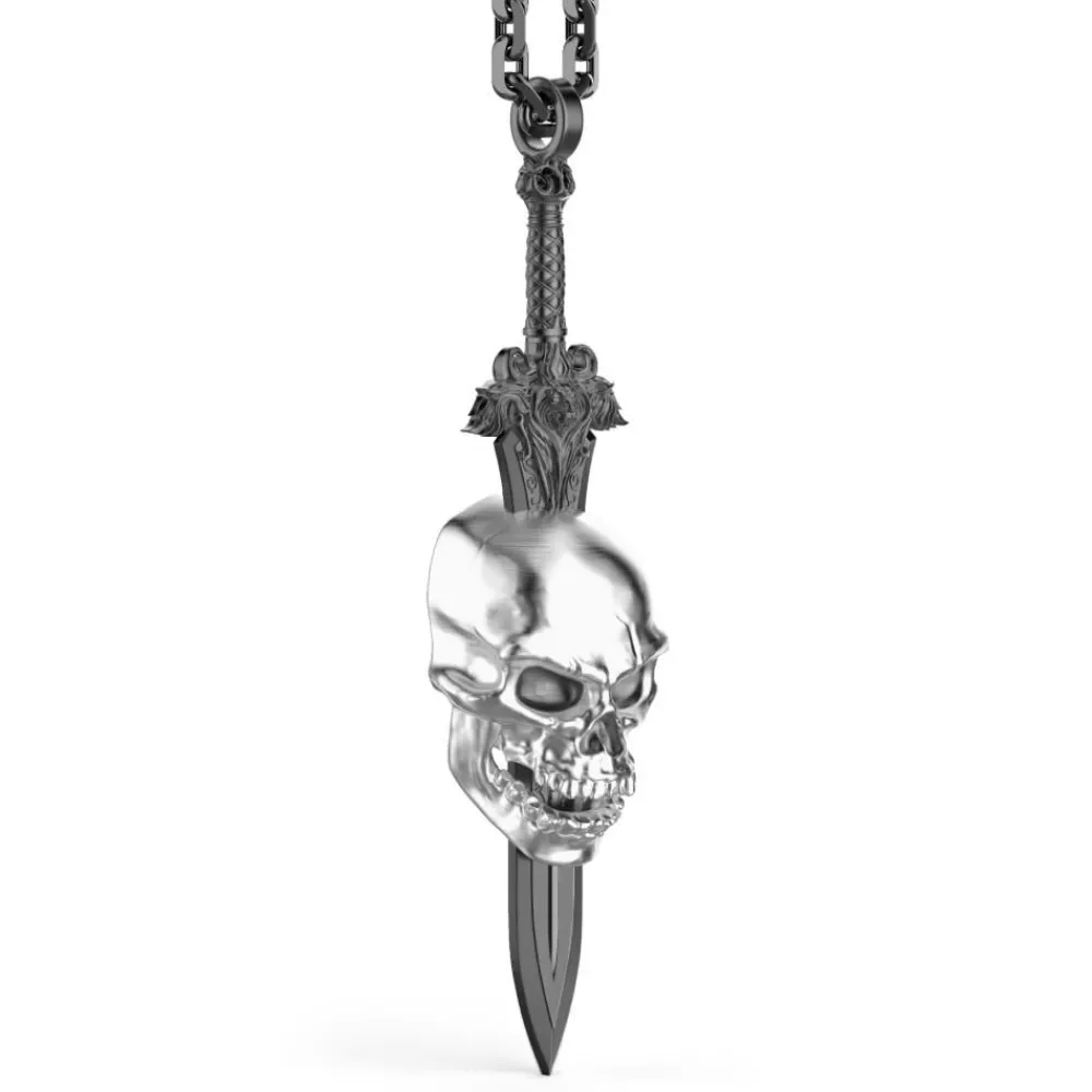 Clearance Zancan Silver Necklace With Skull. Colliers