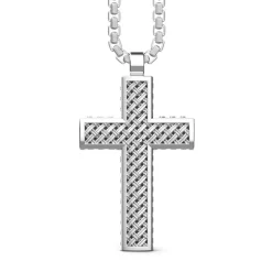 Cheap Zancan Silver Necklace With Cross Pendant. Colliers