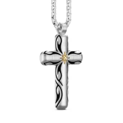 Sale Zancan Silver Necklace With Cross Pendant And Tribal Motif. Colliers