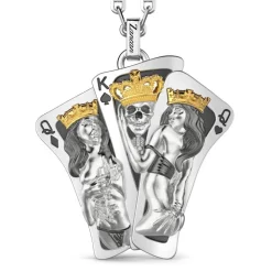 Outlet Zancan Silver Necklace With Playing Card Pendant. Colliers