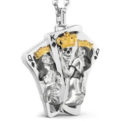 Outlet Zancan Silver Necklace With Playing Card Pendant. Colliers