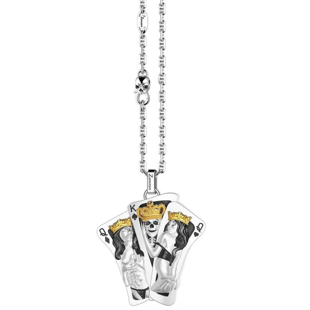 Outlet Zancan Silver Necklace With Playing Card Pendant. Colliers