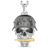 Best Zancan Silver Necklace With Soldier Skull Pendant. Colliers