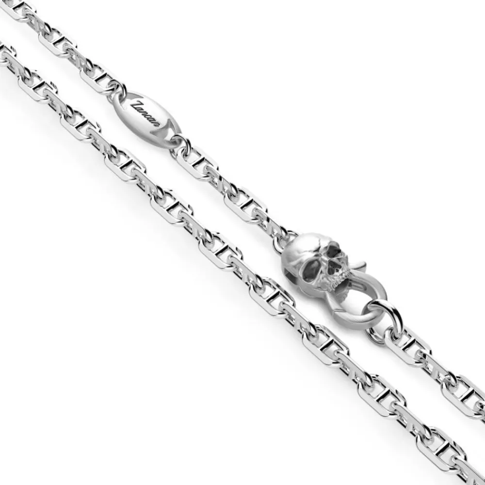 Best Zancan Silver Necklace With Soldier Skull Pendant. Colliers