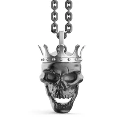 Online Zancan Silver Necklace With Crowned Skull Pendant. Colliers