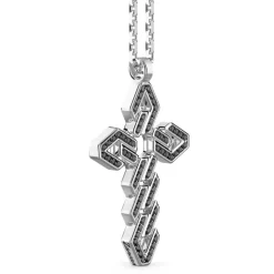 Flash Sale Zancan Silver Necklace With Cross Pendant And Black Stones. Colliers