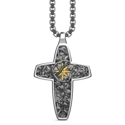 Discount Zancan Silver Necklace With Barbed-Wire Cross Pendant. Colliers