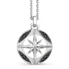 New Zancan Silver Necklace With Black Stones. Colliers