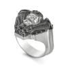 New Zancan Silver Ring With Biker Skull. Bagues