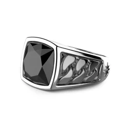 Cheap Zancan Silver Ring With Black Stone. Bagues