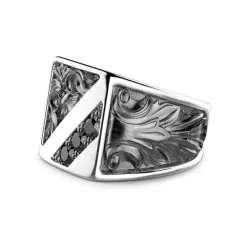 Discount Zancan Silver Ring With Black Stones. Bagues