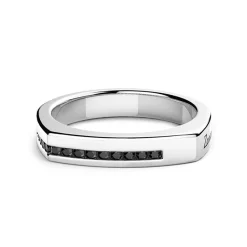 Store Zancan Silver Ring With Black Stones. Bagues