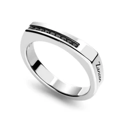 Store Zancan Silver Ring With Black Stones. Bagues