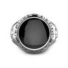 Clearance Zancan Silver Ring With Black Onyx And Latin Inscription. Bagues