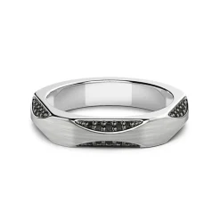 Cheap Zancan Silver Ring With Black Stones. Bagues