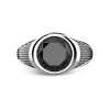 Cheap Zancan Silver Ring With Black Stone. Bagues