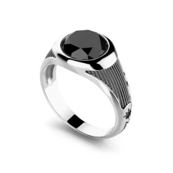 Cheap Zancan Silver Ring With Black Stone. Bagues