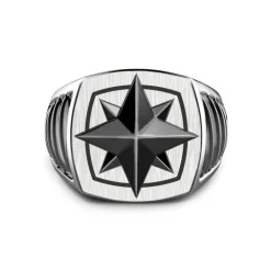 Best Zancan Silver Ring With Ceramic Wind Rose. Bagues