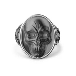 Store Zancan Silver Ring With Evanescent Skull. Bagues