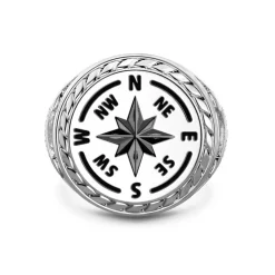 Flash Sale Zancan Silver Ring With Engraved Wind Rose. Bagues