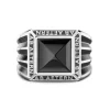 Cheap Zancan Silver Ring With Inscription In Latin And Onyx. Bagues