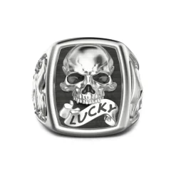 Cheap Zancan Silver Ring With Skull Bagues