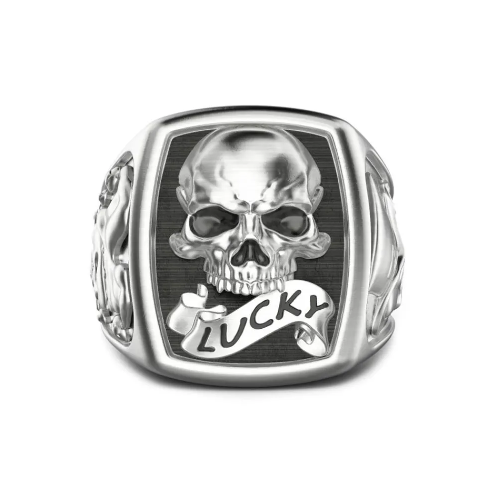 Cheap Zancan Silver Ring With Skull Bagues