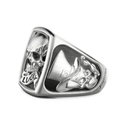 Cheap Zancan Silver Ring With Skull Bagues