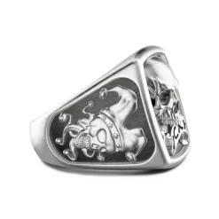 Cheap Zancan Silver Ring With Skull Bagues