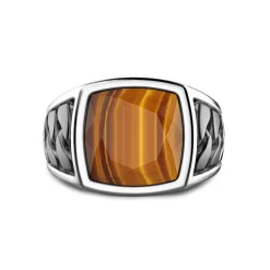 Online Zancan Silver Ring With Tiger'S Eye Stone. Bagues