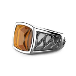 Online Zancan Silver Ring With Tiger'S Eye Stone. Bagues