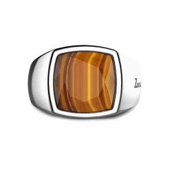 Cheap Zancan Silver Ring With Tiger'S Eye Stone. Bagues