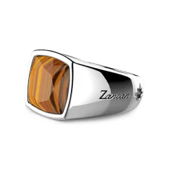 Cheap Zancan Silver Ring With Tiger'S Eye Stone. Bagues